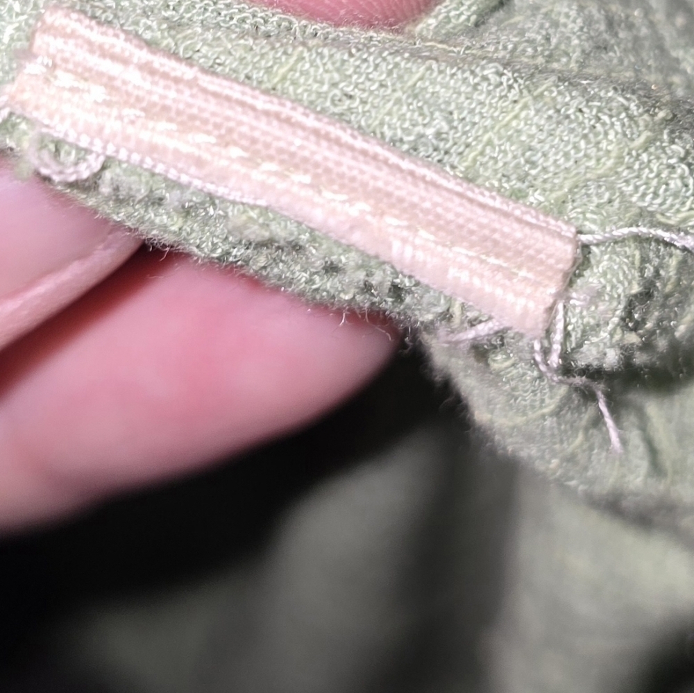 Soft Surroundings Sage Green Crochet Trim Light Flowy Boho Peasant Blouse Top L - Picture 7 of 8
